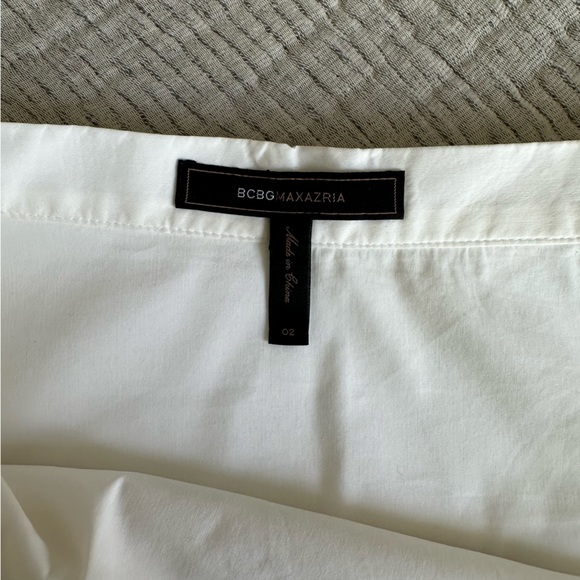 ⚪️🤍 WHITE BCBG MaxAzria origami pleated Layered Mini Skater Skirt Size 2 - Picture 5 of 16